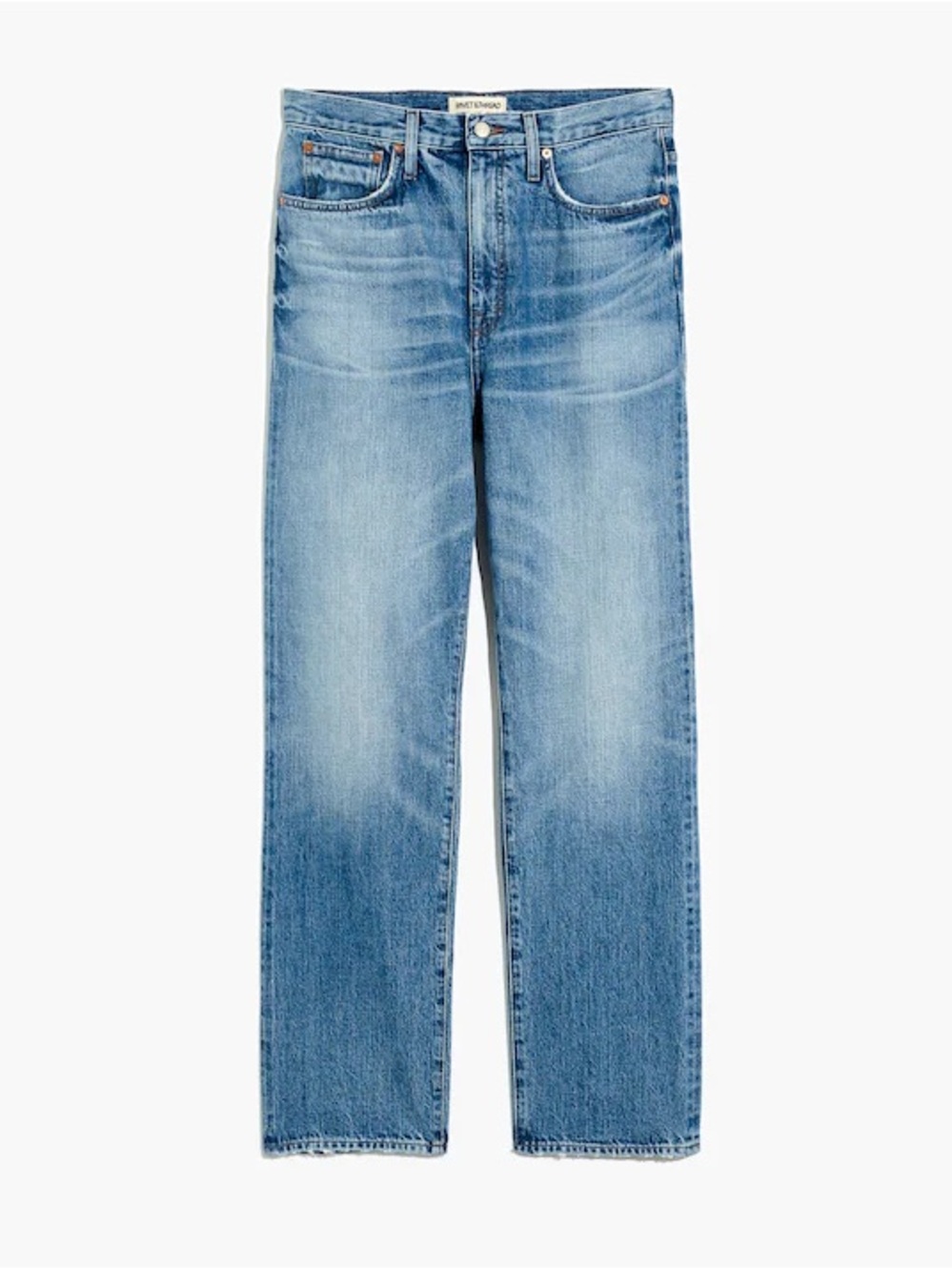 Madewell Rivet & Thread Selvedge High-Rise Straight Full-Length Jeans